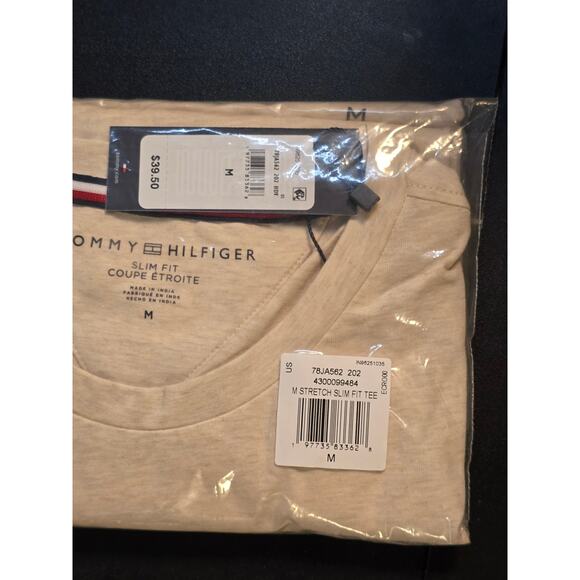 Tommy Hilfiger - Slim Fit T-Shirt - Medium - Beige Heather - NWT & PACKAGING - Picture 6 of 7